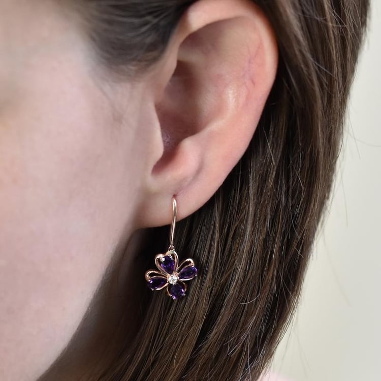 Náušnice s ametysty 26541