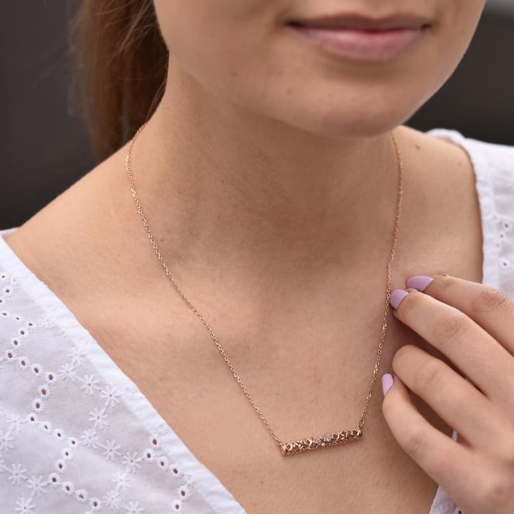 Vintage náhrdelník filigrán s diamanty 43556