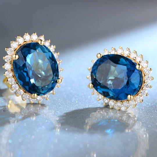 Topazové náušnice ze žlutého zlata 5684
