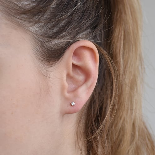 Stříbrné náušnice s výběrem karátové váhy lab-grown diamantů Roth