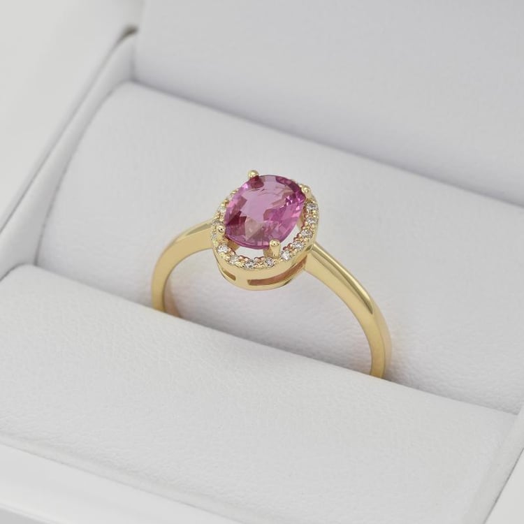 Prsten se safírem a diamanty 24864