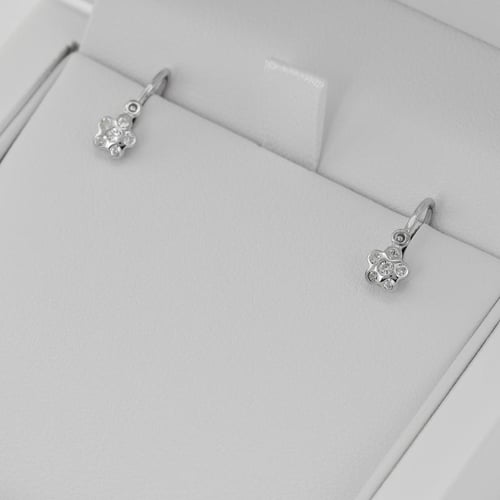 Zlaté dětské náušnice kytička s lab-grown diamanty Alexandra