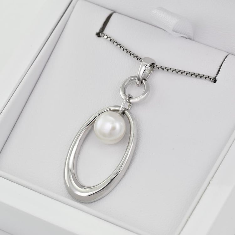 Stříbrný perlový náhrdelník 27944