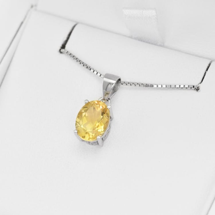 Náhrdelník ze stříbra s citrínem 20455