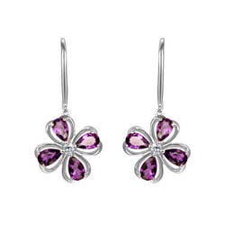 Ametystové květinky v růžovém zlatě s diamanty Elyte