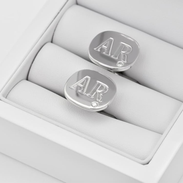 Knoflíčky s gravírem a diamanty 33233