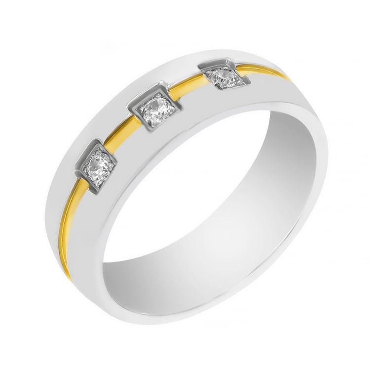 Zlaté snubní prsteny s diamanty Tesel 105513