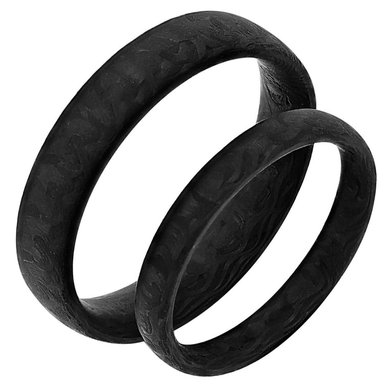 Minimalistické karbonové snubní prsteny John