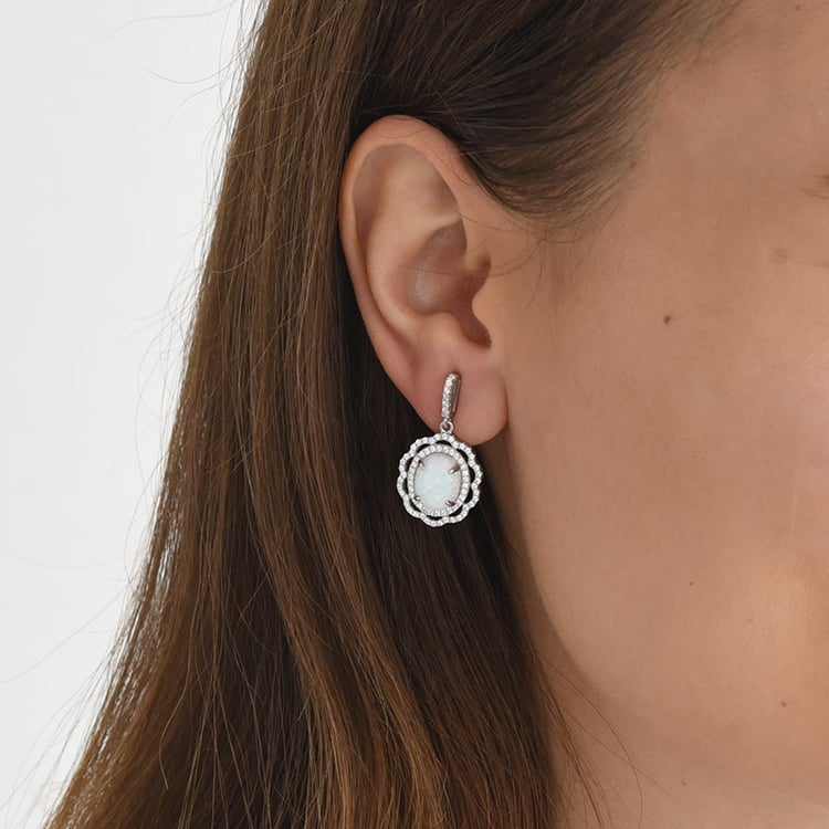 Opálové stříbrné náušnice 71175