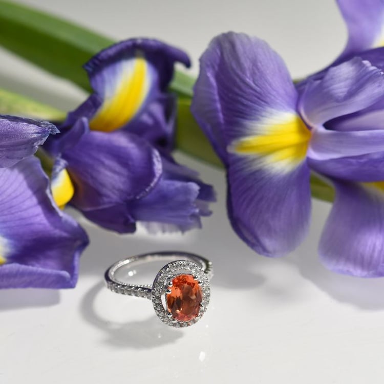 Stříbrný prsten se safírem 20198