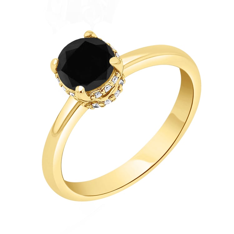 Prsten s černým a bílými diamanty Xela 141911