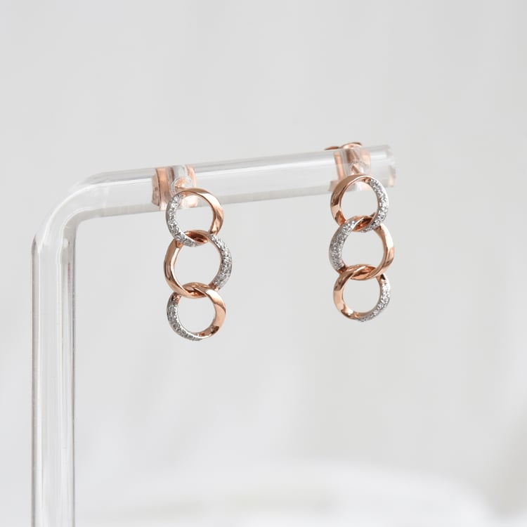 Zlaté visací náušnice s diamanty 86925