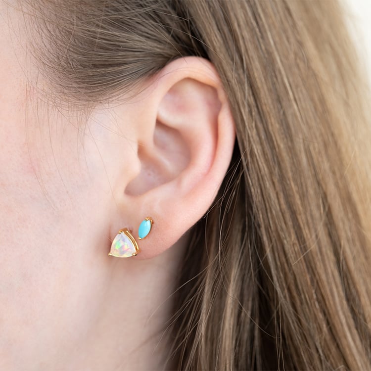 Stříbrné náušnice s opály Nellie 124210