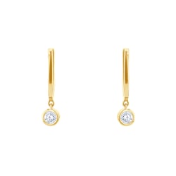 Zlaté visací náušnice s diamanty Nova