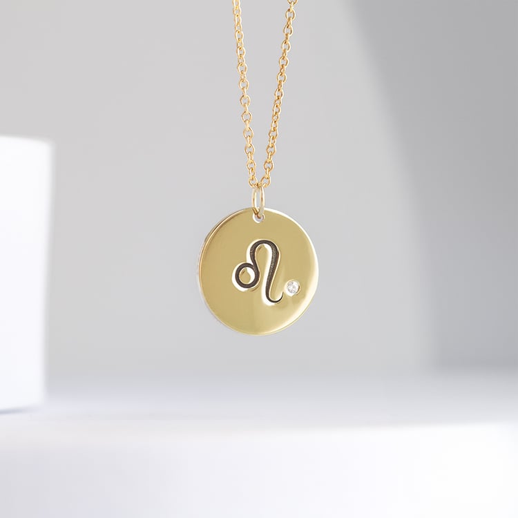 Stříbrný přívěsek se znamením a diamantem Lev 144225