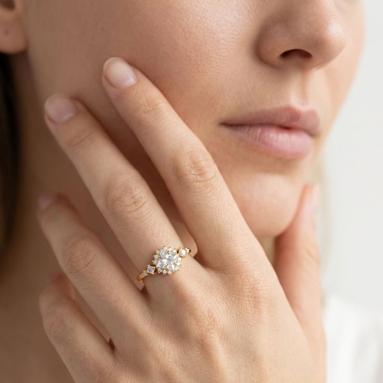 Rozvodový prsten s princess certifikovaným lab-grown diamantem Medrie 165114