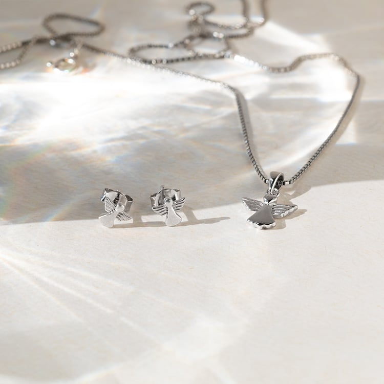 Stříbrné náušnice s anděly 140260