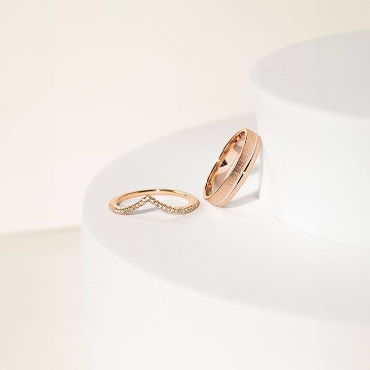 Zlaté snubní prsteny z kombinovaného zlata Miro 142624