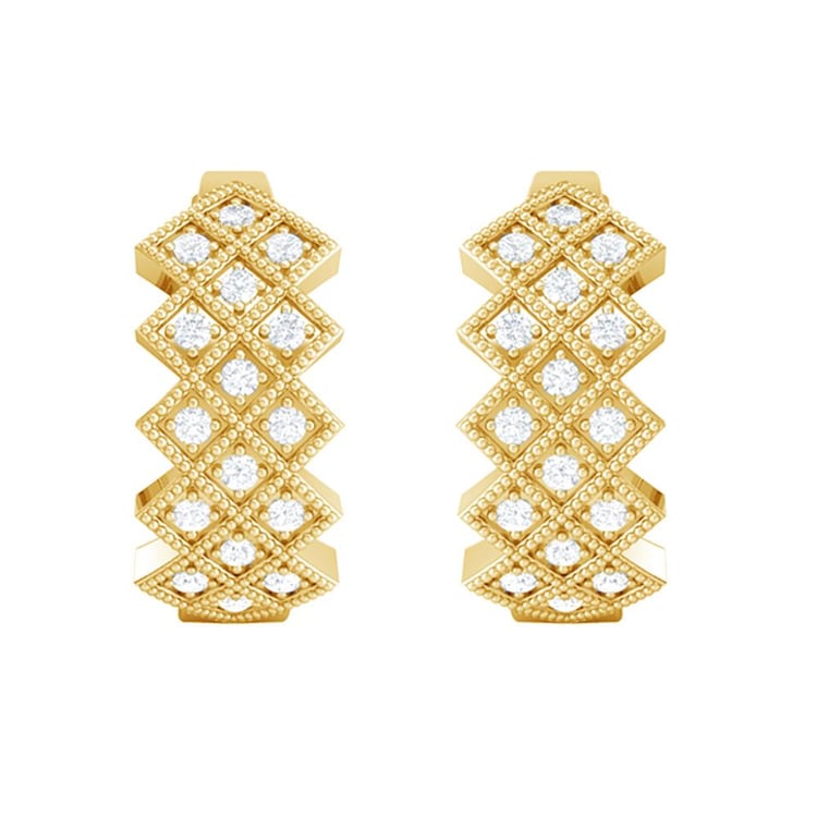 Stříbrné kruhové náušnice s lab-grown diamanty Audhild 160245