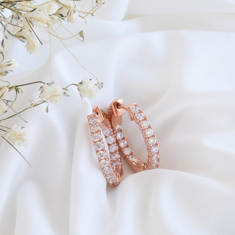 Stříbrné pozlacené kruhové náušnice 80681