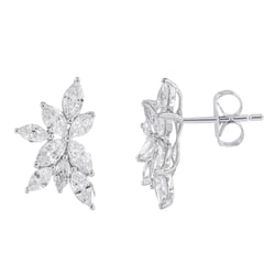 Luxusní náušnice s marquise lab-grown diamanty Ishita