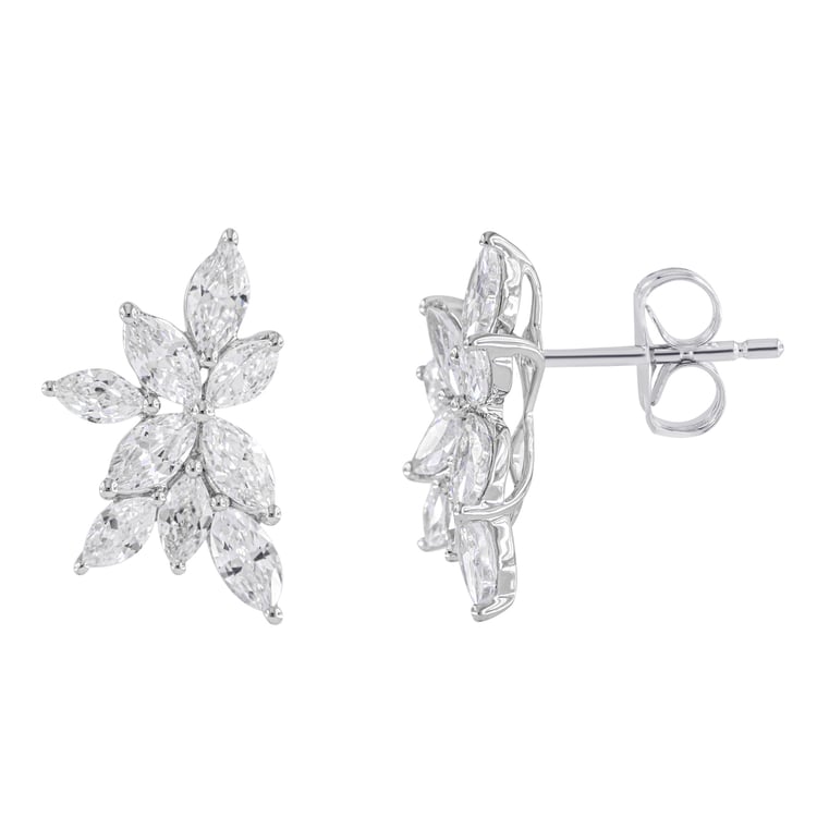  Luxusní náušnice s marquise lab-grown diamanty Ishita