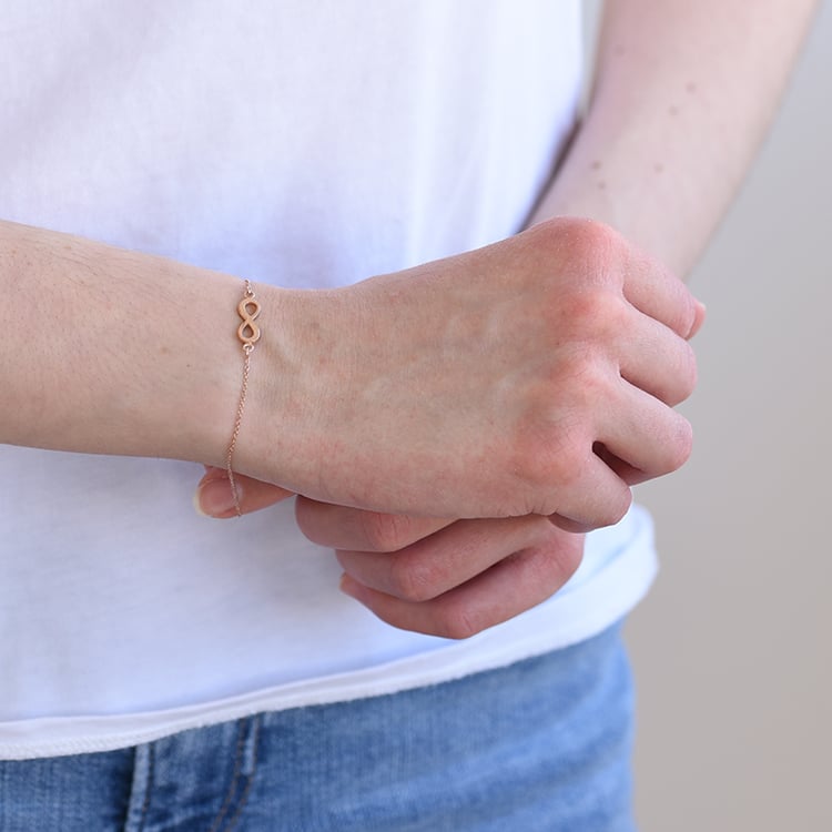 Fashion náramek s motivem nekonečna z růžového zlata 62347