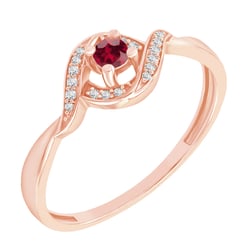 Zásnubní rubínový prsten s postranními diamanty Nurisa