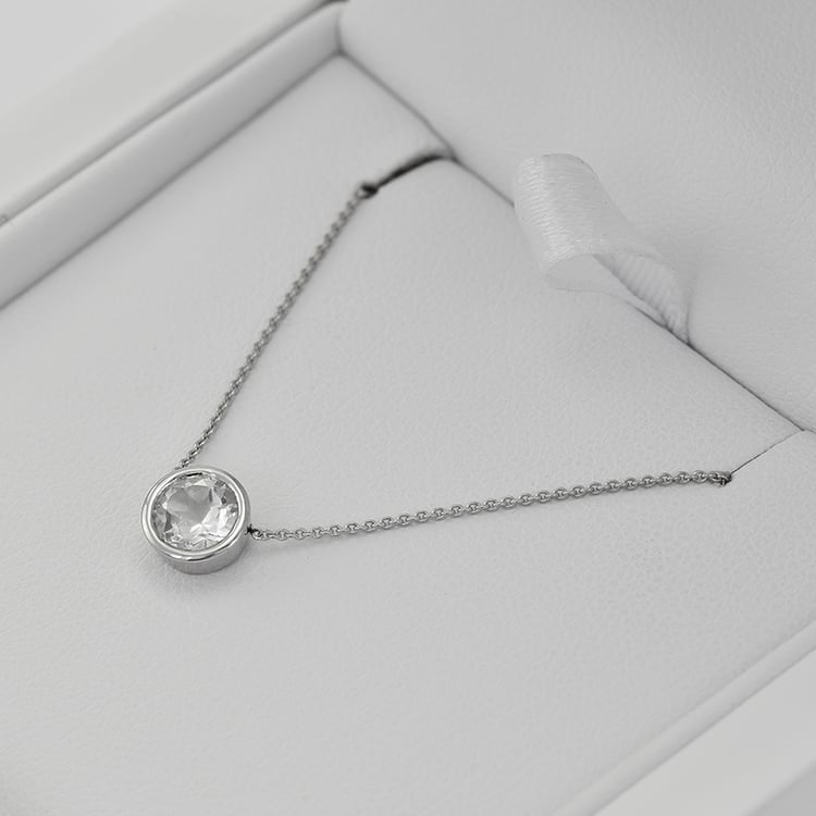 Náhrdelník s bílým topazem 71113