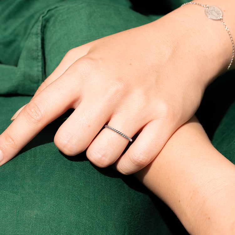 Stříbrný propletený prsten Twisty 143900