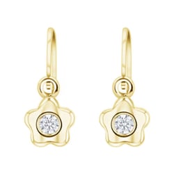 Zlaté dětské náušnice s kytičkou Lily