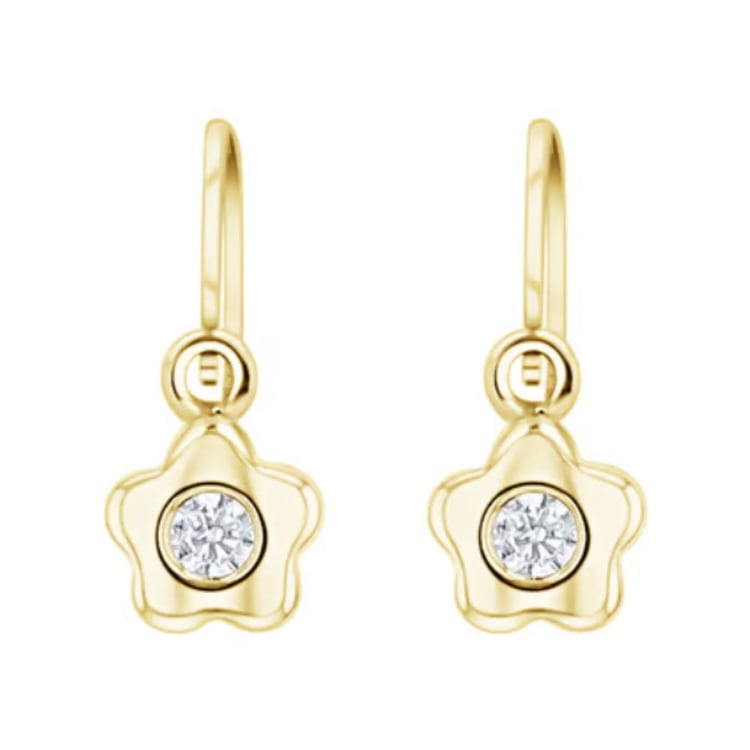 Zlaté dětské náušnice s kytičkou Lily