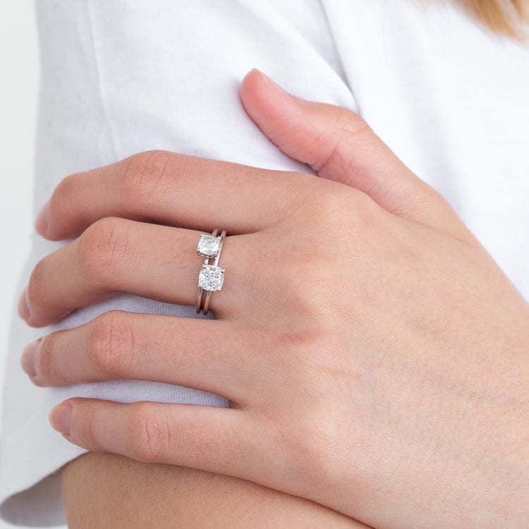 Zásnubní prsten s cushion moissanitem s výběrem velikosti Macey 124740