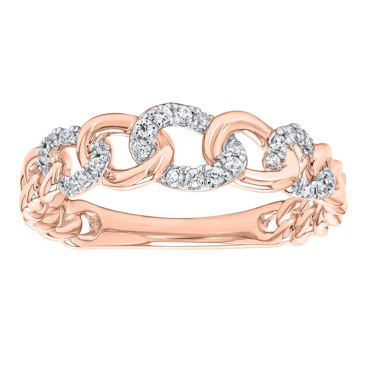 Zlatý proplétaný prsten s lab-grown diamanty Rakhi 165284