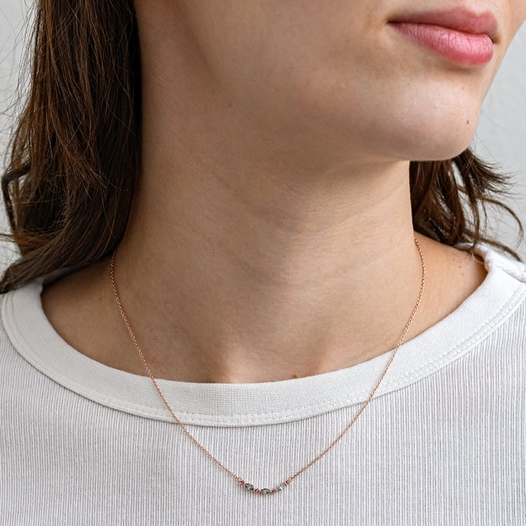 Náhrdelník s marquise salt and pepper diamanty a turmalíny Milli 133765