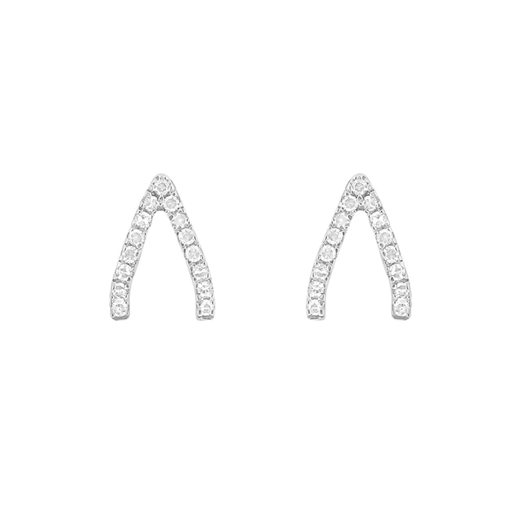 Stříbrné náušnice s lab-grown diamanty Wishbone