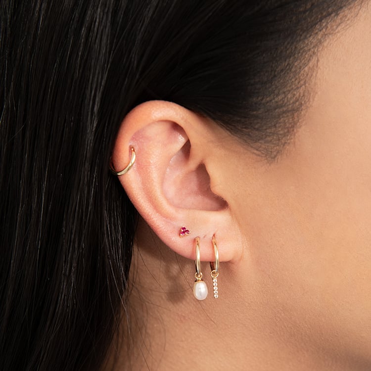 Zlaté visací náušnice s perlami Margo 124522