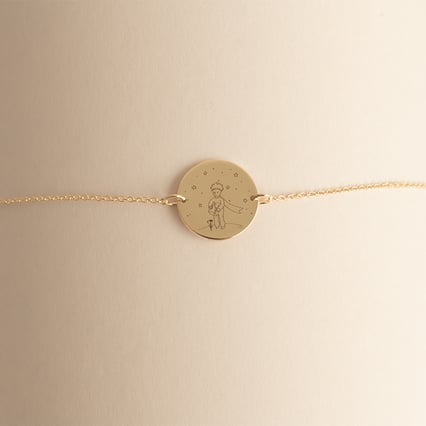 Stříbrný náramek Malý princ s růží a gravírem