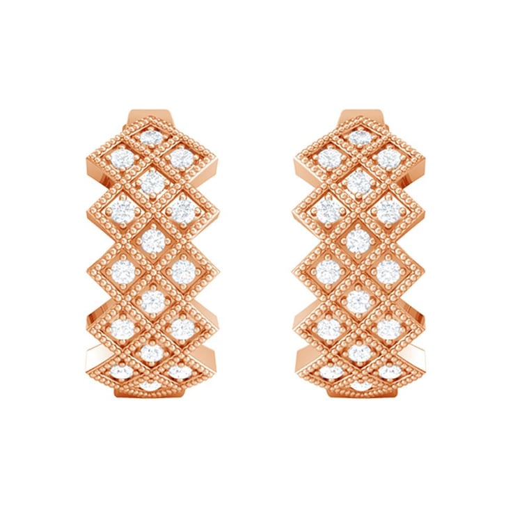 Stříbrné kruhové náušnice s lab-grown diamanty Audhild 159298