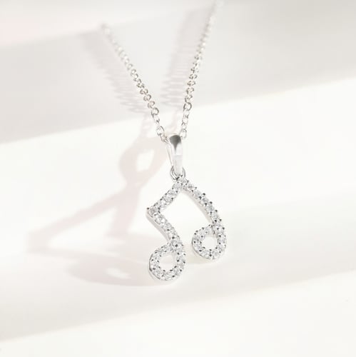 Zlatý přívěsek s lab-grown diamantem ve tvaru noty Ariel