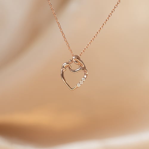 Stříbrný přívěsek matka a dítě s lab-grown diamanty Eisa