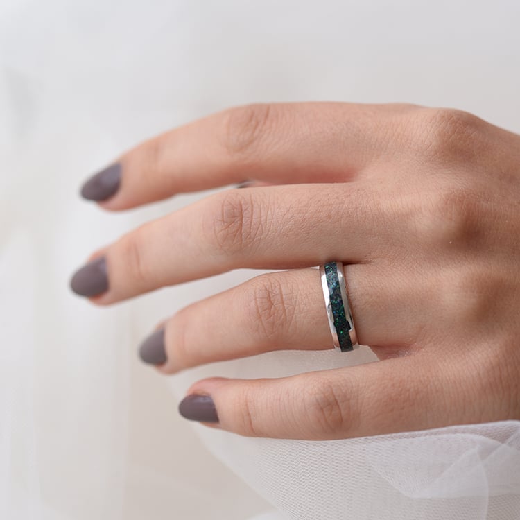 Dámský prsten s opálovou výplní 63329