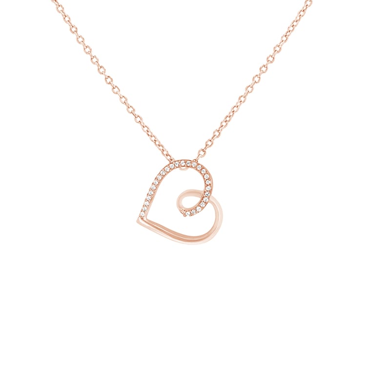 Romantický přívěsek s diamanty z růžového zlata