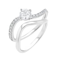 Něžný zásnubní set atypických prstýnků s lab-grown diamanty Lisa