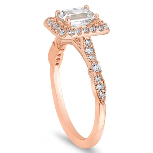 Zásnubní prsten s emerald diamantem Bina