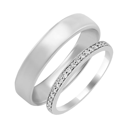 Eternity prsten s lab-grown diamanty a pánský komfortní prsten Minke