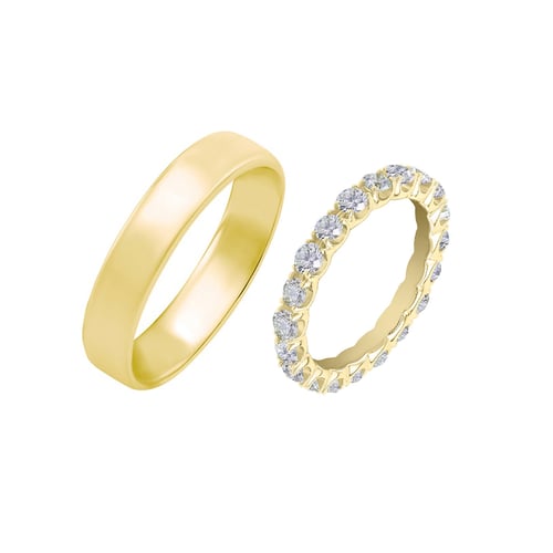 Eternity prsten s lab-grown diamanty a pánský komfortní prsten Sykes