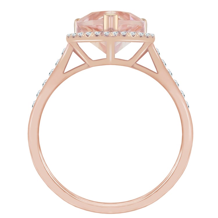 Zlatý prsten se srdcovým morganitem a diamanty Rena 12679