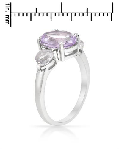 Stříbrný prsten s ametysty 4138