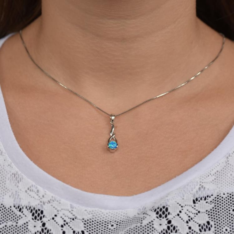 Opálový náhrdelník ze stříbra 48804